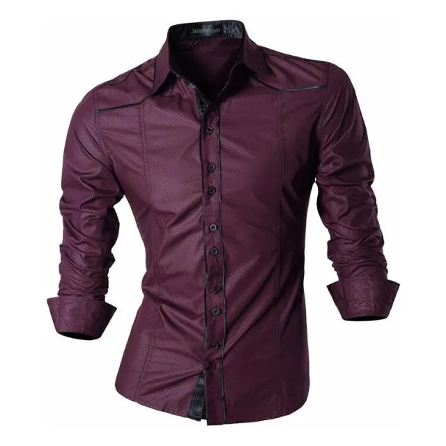 Xituodai Spring Autumn Features Shirts Men Casual Long Sleeve Casual Slim Fit Male Shirts Zipper Decoration (No Pockets) Z015