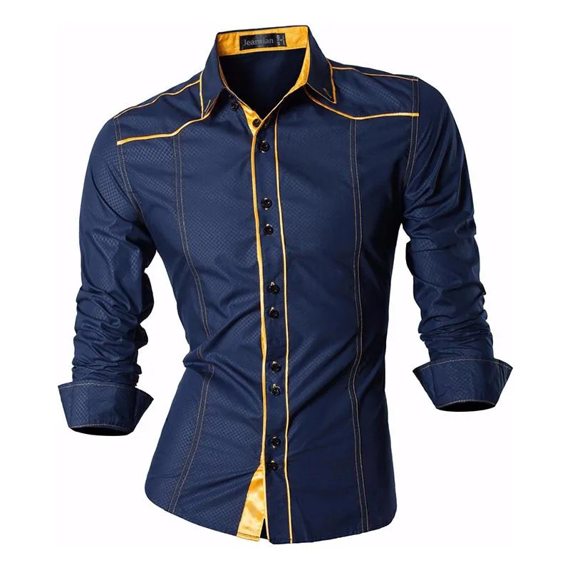 Xituodai Spring Autumn Features Shirts Men Casual Long Sleeve Casual Slim Fit Male Shirts Zipper Decoration (No Pockets) Z015