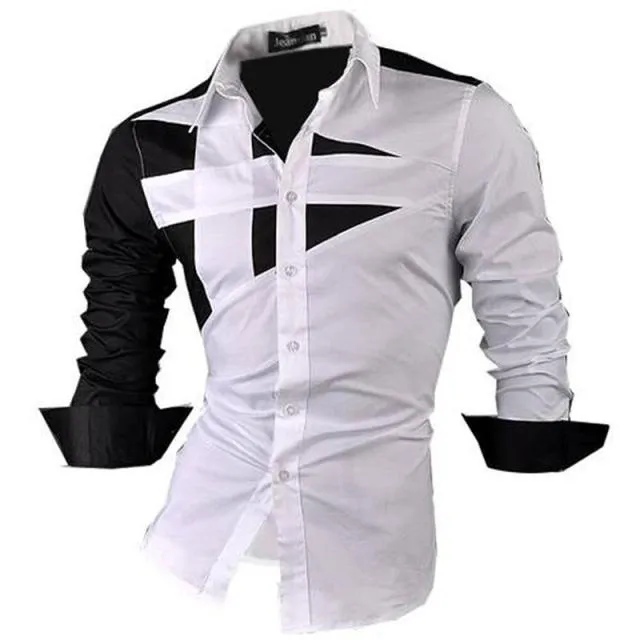 Xituodai Spring Autumn Features Shirts Men Casual Long Sleeve Casual Slim Fit Male Shirts Zipper Decoration (No Pockets) Z015