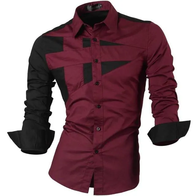 Xituodai Spring Autumn Features Shirts Men Casual Long Sleeve Casual Slim Fit Male Shirts Zipper Decoration (No Pockets) Z015