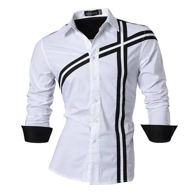 Xituodai Spring Autumn Features Shirts Men Casual Long Sleeve Casual Slim Fit Male Shirts Zipper Decoration (No Pockets) Z015