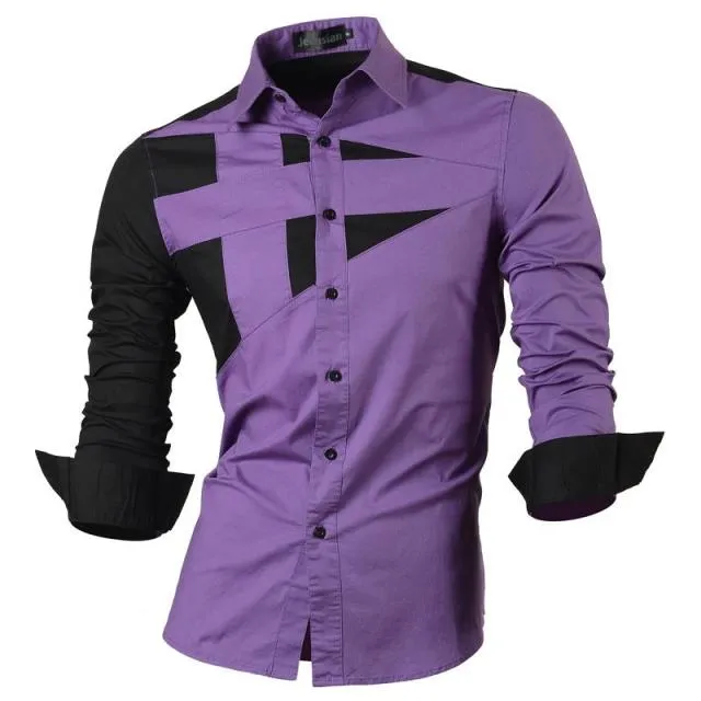 Xituodai Spring Autumn Features Shirts Men Casual Long Sleeve Casual Slim Fit Male Shirts Zipper Decoration (No Pockets) Z015