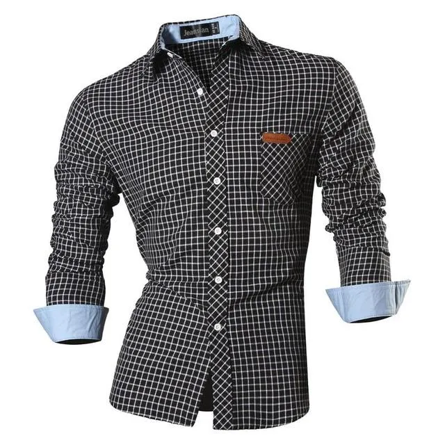 Xituodai Spring Autumn Features Shirts Men Casual Long Sleeve Casual Slim Fit Male Shirts Zipper Decoration (No Pockets) Z015