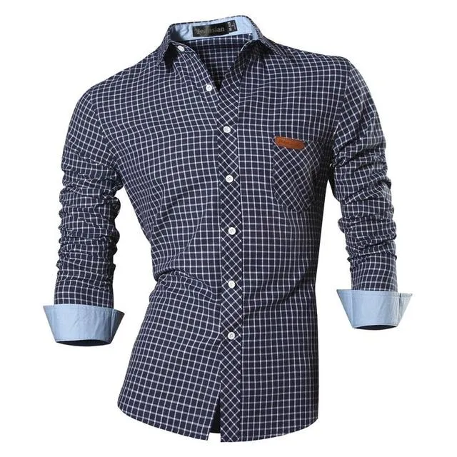 Xituodai Spring Autumn Features Shirts Men Casual Long Sleeve Casual Slim Fit Male Shirts Zipper Decoration (No Pockets) Z015