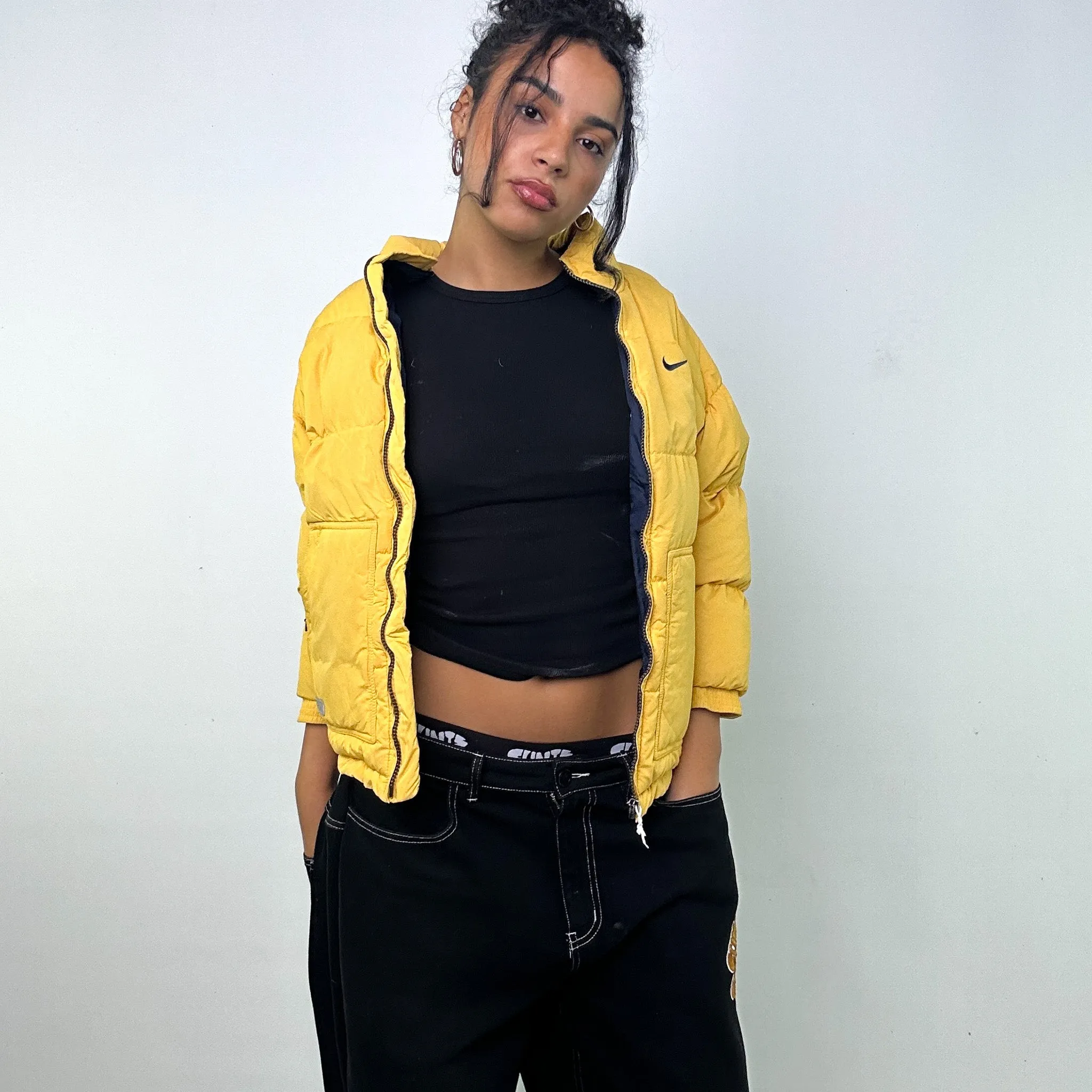 Yellow 90s NIKE Puffer Jacket Coat (XS)