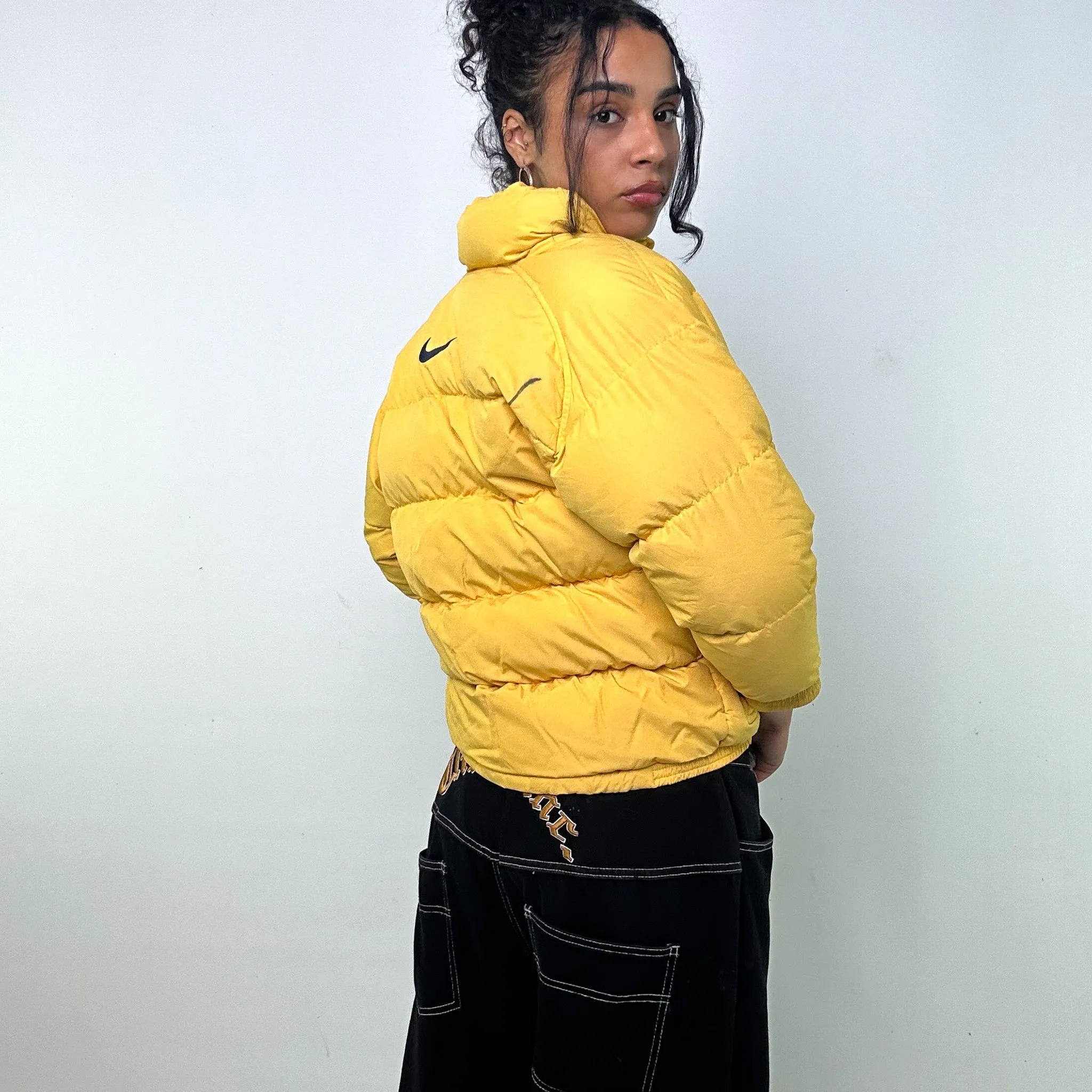 Yellow 90s NIKE Puffer Jacket Coat (XS)