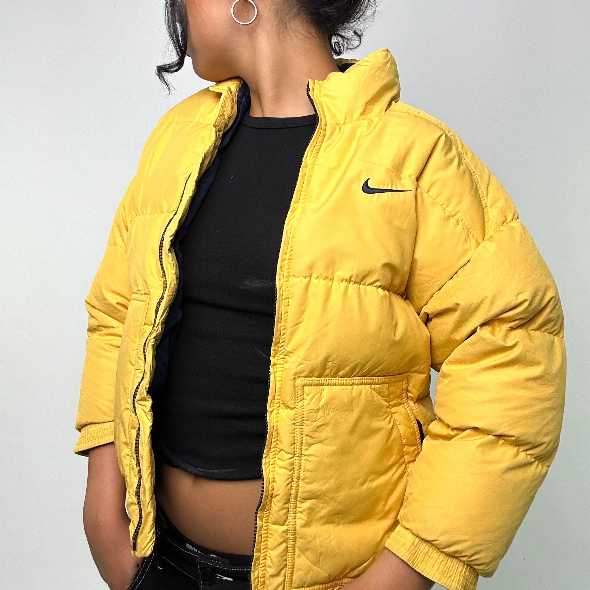 Yellow 90s NIKE Puffer Jacket Coat (XS)