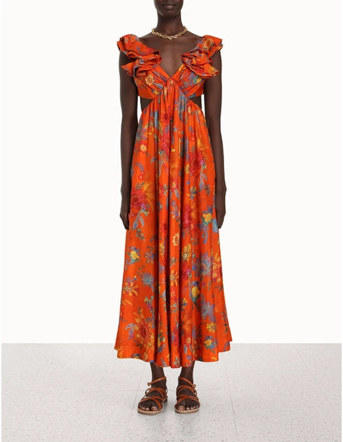 ZIMMERMANN Ginger Frill Midi Dress