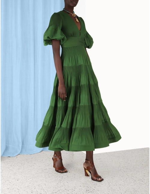 ZIMMERMANN Pleated Midi Dress