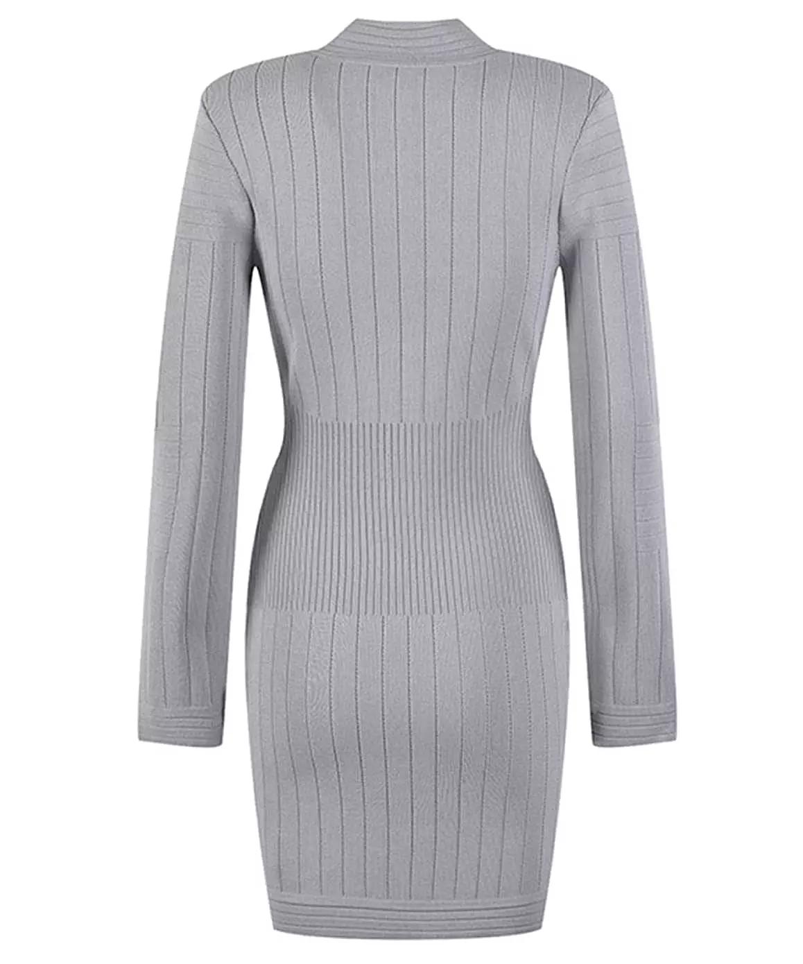 Zippered Knitted Mini Dress In Gray